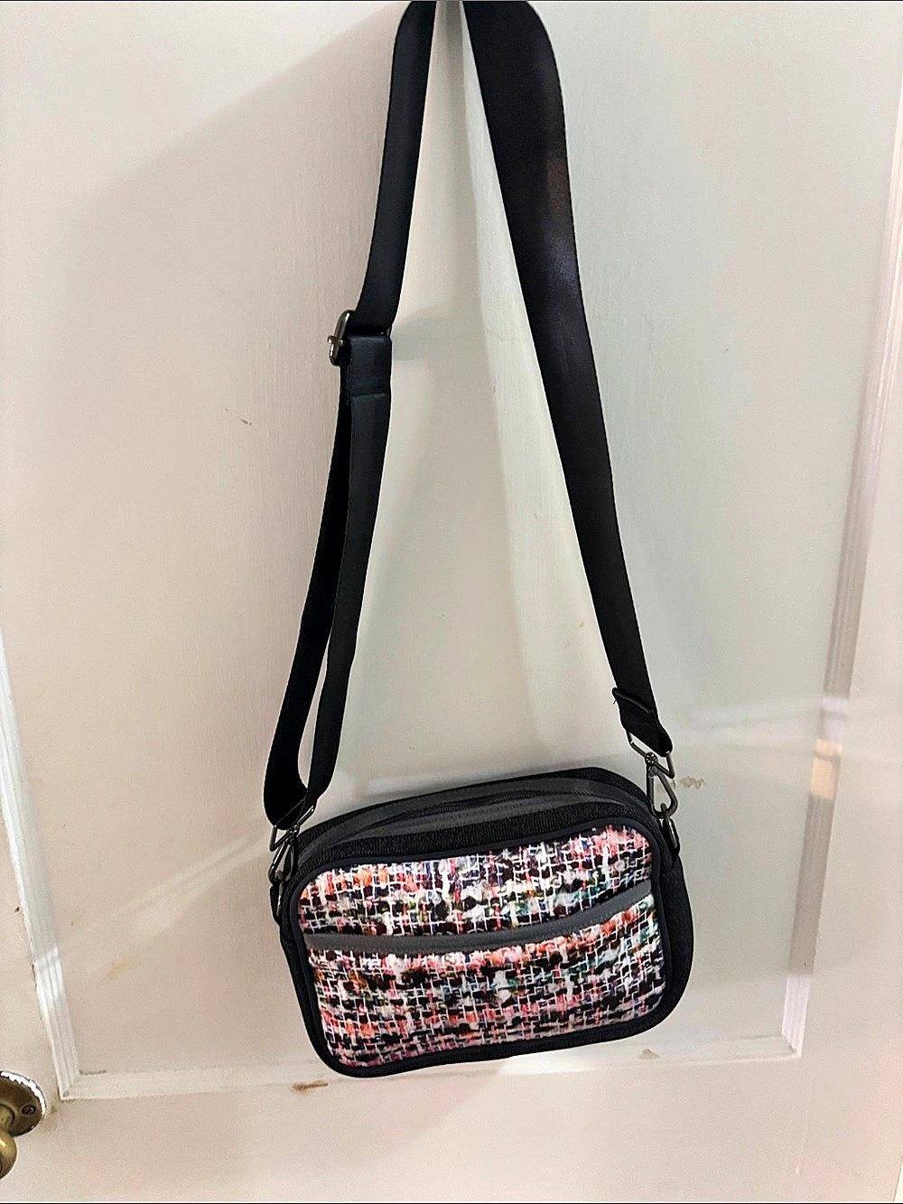 Haute Shore Crossbody Bag Charcoal Grey with Pattern